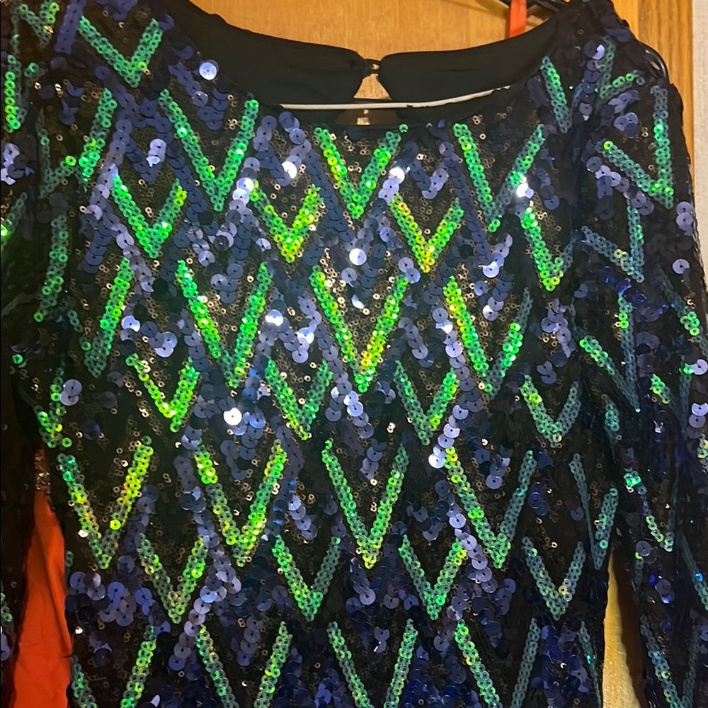 Sequin Chevron Pattern Top